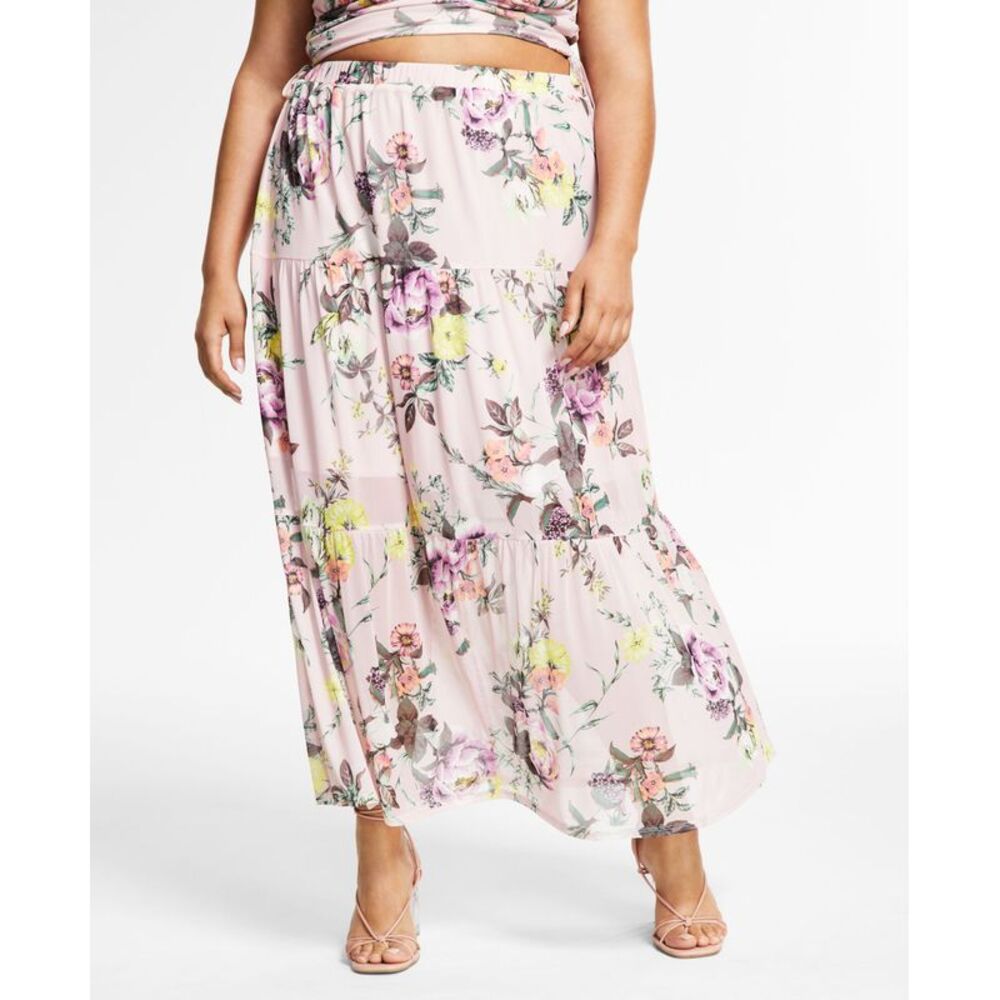 Trendy Plus Size Mesh Maxi Skirt